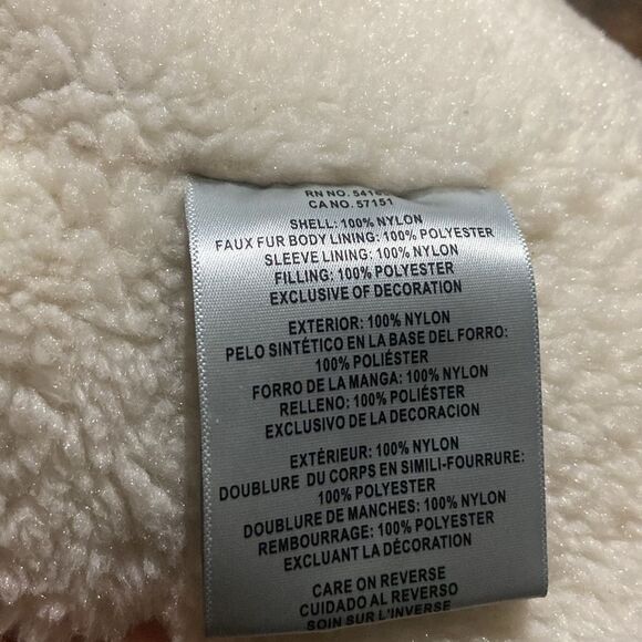 Levis Nylon Puffer Jacket Sherpa Black Zipper Up Women Size XL - Picture 12 of 13